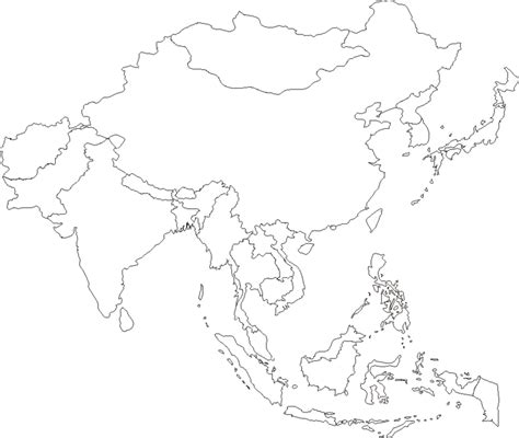 Symetrie Kompliment Zal Vat Kv Tinu Asia Physical Blank Map Ponur S Pozdravem Velryba