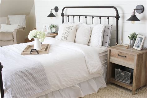 This is a definite bedroom upgrade! Home // Farmhouse Master Bedroom - Lauren McBride