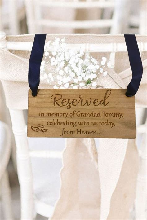 Reserved Seat Sign For Wedding Wedding Memorial Sign Wedding