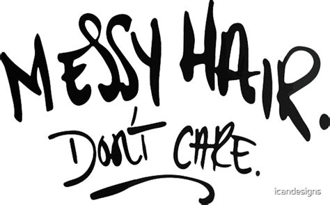 messy hair don t care stickers by icandesigns redbubble