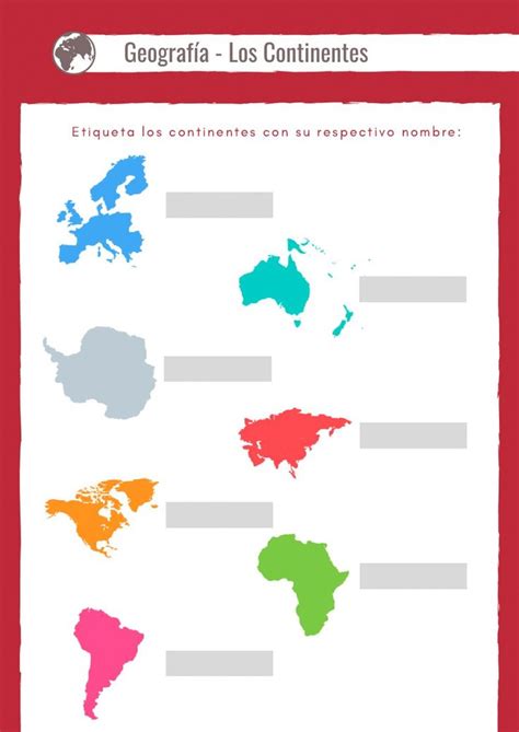 Ficha Online De Continentes Para Tercero De Primaria Puedes Hacer Los