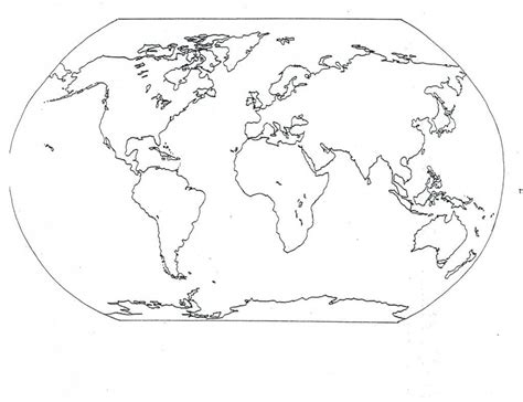 Mapa Świata Do Druku Kolorowanka Szablon Kontury
