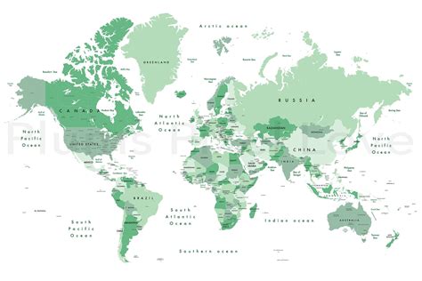 Detailed World Map 60x40 Max Jpeg Illustrations Creative Market