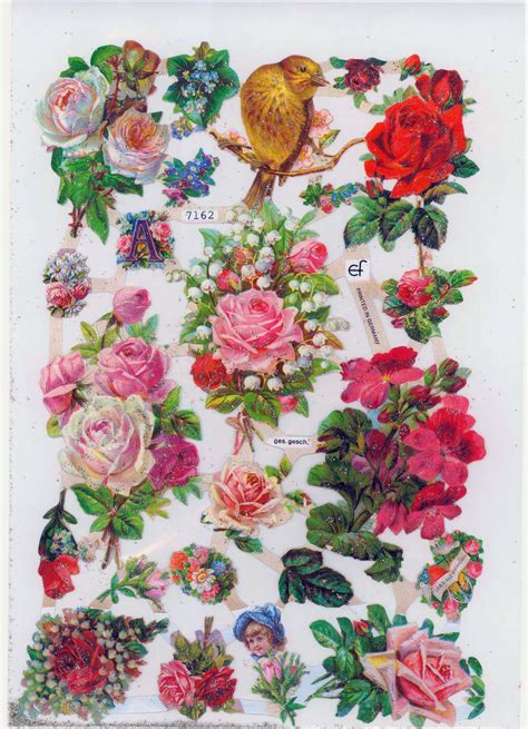 Die Cut Vintage Roses Paper Decoupage Paper Vintage Embossed Roses