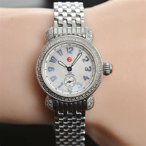 Michele Csx Petite Diamond Mop Dial Ladies Quartz Watch Mw03a01