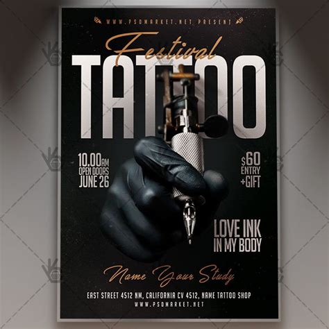 Tattoo Festival Business Flyer Psd Template Tattoo Posters Tattoo