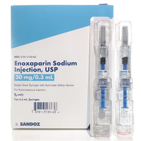 Enoxaparin 30mg 0.3ml Syg 10 by Sandoz Pharma