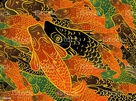 japanese carp pattern background material stock illustration download image now koinobori