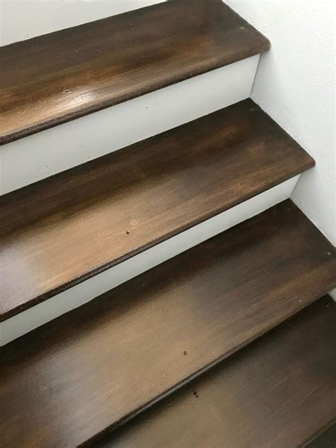 How To Paint Stairs To Look Like Wood The Blue Door And More Diy