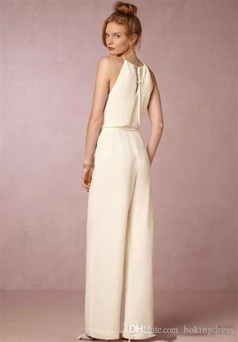 2020 elegant jumpsuit bridesmaid dresses for wedding sheath backless wedding guest gowns plus