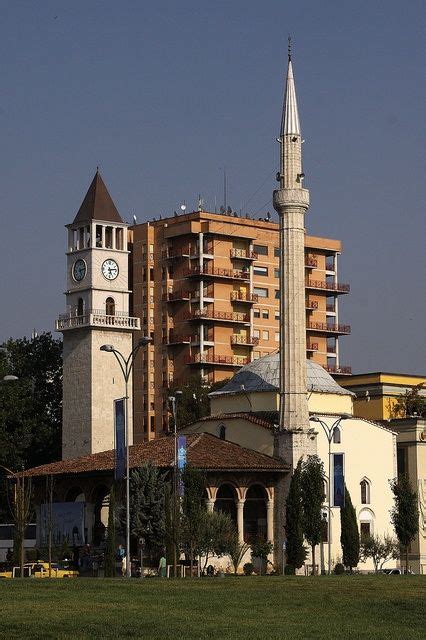 Tirana Albania Mosque Beautiful Mosques Clock Tower