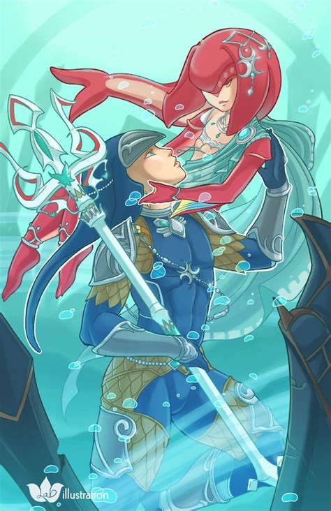 Mipha And Link Breath Of The Wild Print X Etsy