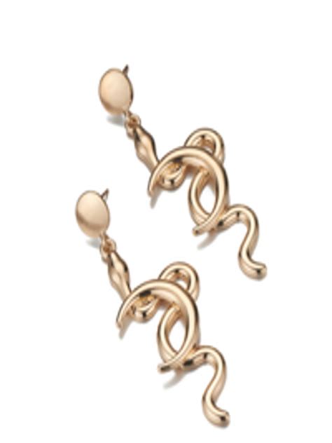 Buy URBANIC Gold Toned Contemporary Drop Earrings Earrings For Women