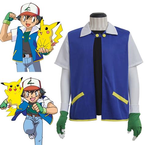 Cosplaydiy Mens Coat Pokemon Ash Ketchum Jacket Costume Cosplay For