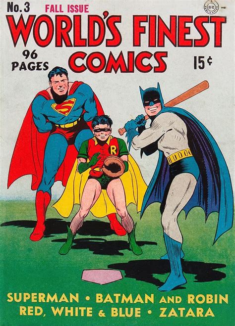 Worlds Finest Superman Batman Robin Vintage Superhero Poster Wall Art