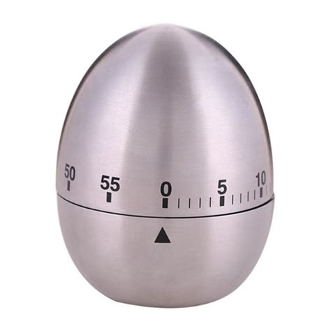 Amgra Egg Timer Kitchen Timer Manual Stainless Steel Egg Shaped