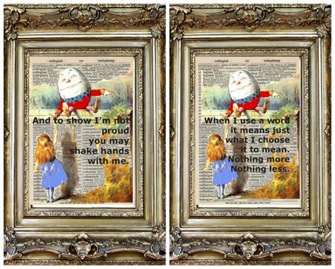 Alice In Wonderland And Humpty Dumpty Vintage Mounted Art Print Etsy