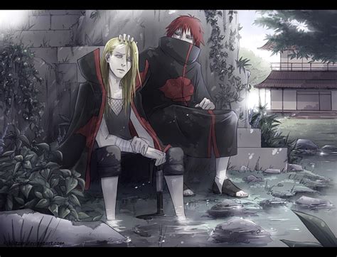 Deidara And Sasori At A Garden Sasori Naruto Deidara Anime Hd