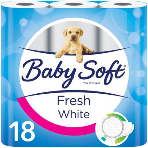 Baby Soft White Toilet Paper 2 Ply 18 Rolls Clicks