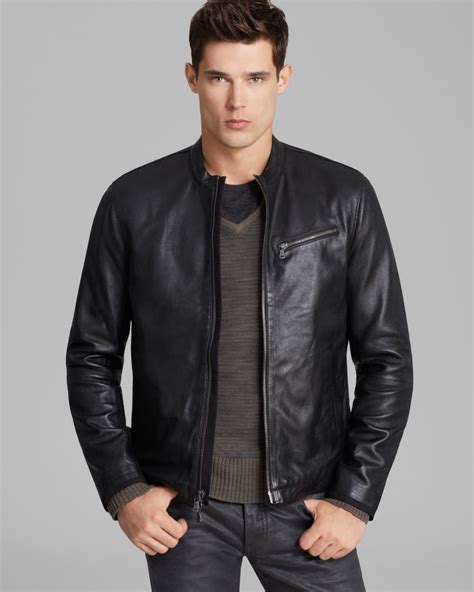 Lyst John Varvatos Usa Denimstyle Leather Jacket In Black For Men