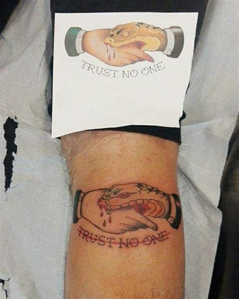 Snake Bite Trust No One Tattoo Traditional Tattoo Design American