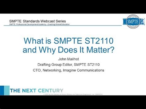 Formats data for monitoring and sdi out. SMPTE ST 2110 - Professional Media Over Managed IP ...
