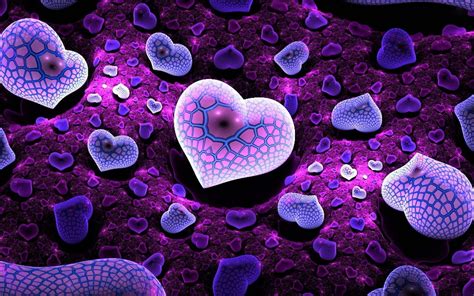 Free Download 3d Purple Hearts Background Wallpaper 1920x1200 Cool Pc
