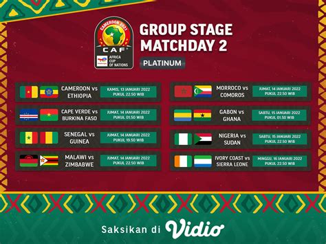 Streaming Africa Cup of Nations Matchday 2 Melalui Vidio | Vidio
