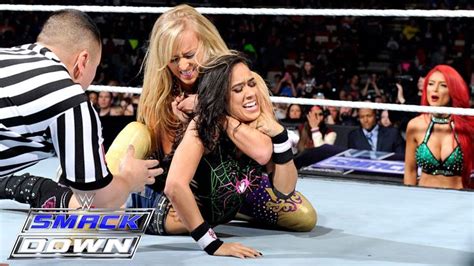 Aj Lee And Paige Vs Summer Rae And Cameron Smackdown March 12 2015 Aj