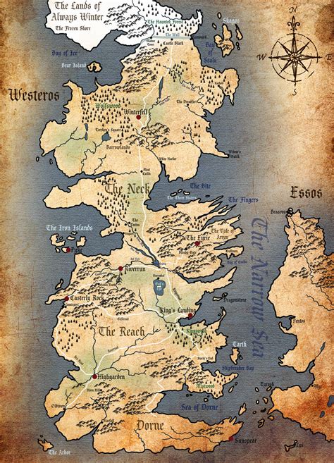 Westeros Physical Map In English By A Lack Of Rainbows On Deviantart