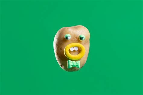 Free Photo Funny Potato With Cute Sticker