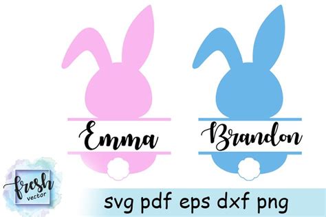 Easter Bunny Split Monogram Svg Easter Monogram (532313)