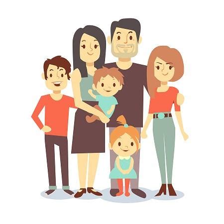 Imagen de una familia feliz animada para colorear. lamina de una familia compuesta por 8 miembros - Buscar ...