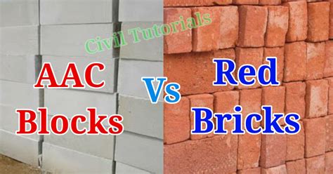 Difference Between Aac Block And Red Bricks Or Clay Bricks Civil