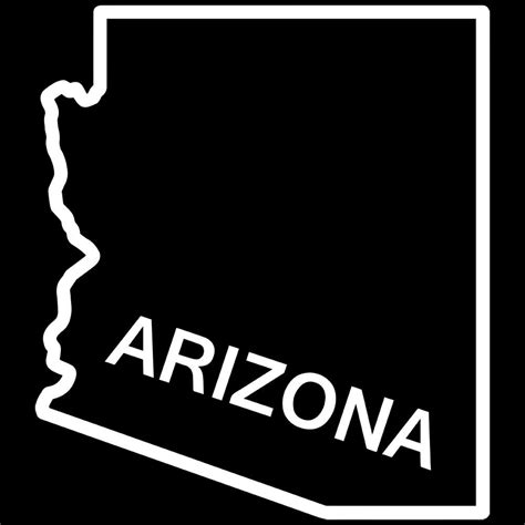 Arizona State Outline Decal Sticker White 8 Inch