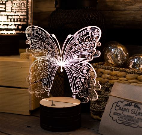 Dyo 3d Led Butterfly Night Lamp Transparent Table Lamp Excellent