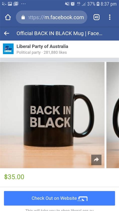 Liberal Party Of Australia Webshop 35 Back In Black Budget Mug R