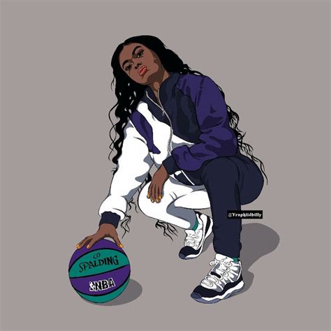 Beautiful Female Basketball Pic Cartoon By Trapkiidbilly Ideias