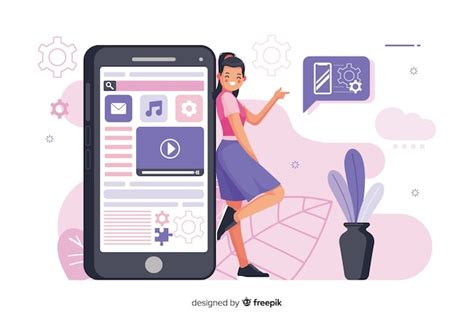 Free Vector Mobile Apps Concept Illustration