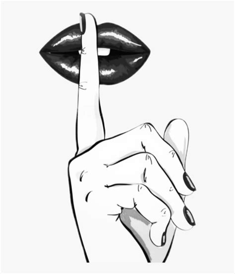 Shhh Finger Black And White Clipart