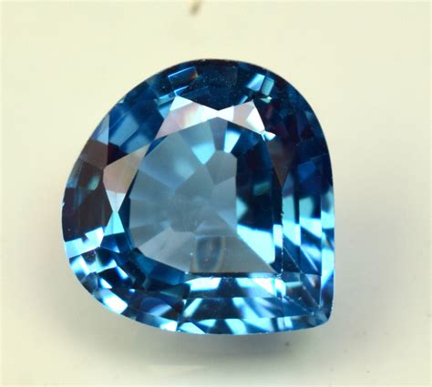 Natural Certified Swiss Blue Topaz Faceted Heart Cut 730 Ct Etsy