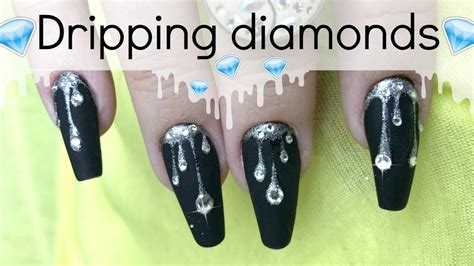 Dripping Rhinestone Nail Design Kylie Jenner Inspired Nailart