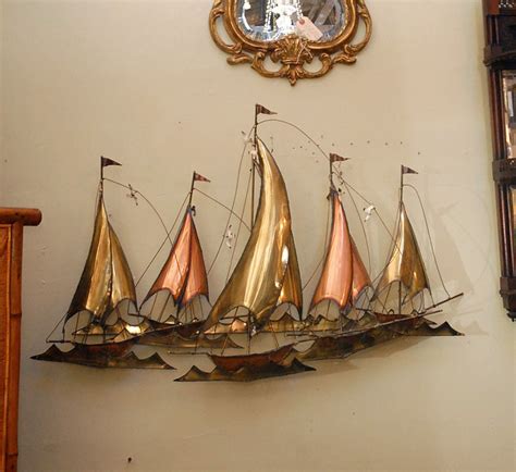 Metal Sailboats Wall Sculpture By Curtis Jere At 1stdibs