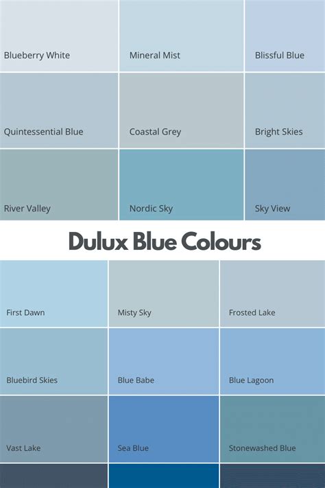 Dulux Blue Colour Chart The Dulux Blue Colours Sleek Chic Uk Home