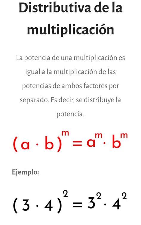 Potenciación Propiedad distributiva de la multiplicación Blog de