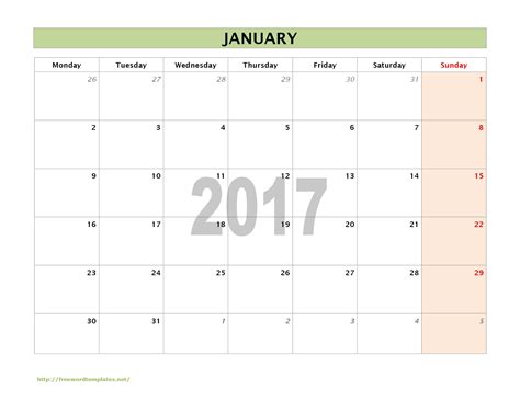 2017 Yearly Calendar Printable Templates Usable Calendar