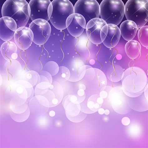 Balloons And Bokeh Lights Celebration Background Download Free