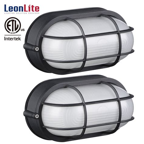 Leonlite Outdoor Bulkhead Light 4 Inch Marine Wall Lights E26 Socket Aluminum Housing Wet