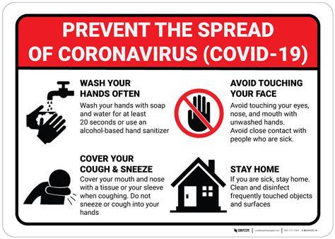 Prevent The Spread Of Coronavirus Wall Sign Creative Safety Supply
