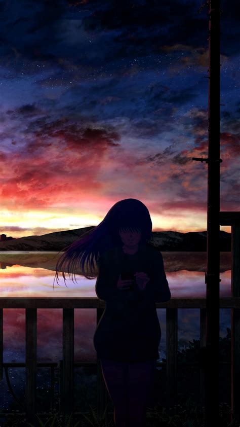 3840x2160 Resolution Cute Anime Girl Sunset Draw 4k W